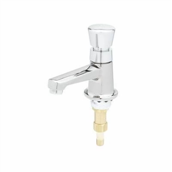 T&S Brass B-0712 Single Basin Metering Faucet Push Button Chrome