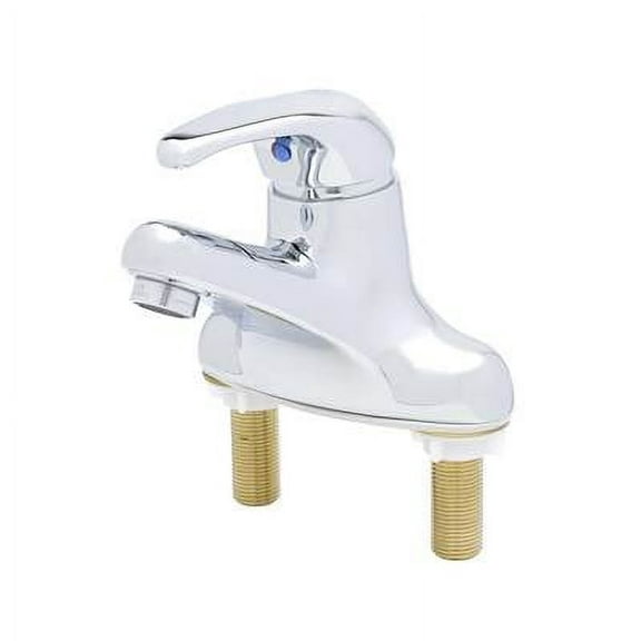 T&S Brass - Single Lever Faucet, 4'' Centerset, 4'' Handle, 2.2 GPM Aerator, Pop-Up Drain Assembly