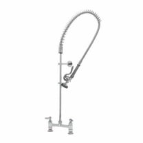 T&S Brass - EasyInstall Pre-Rinse, Spring Action, Deck Mount Base, 8'' Centers, Wall Bracket