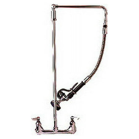 T&S Brass - Pre-Rinse, Overhead Swivel Arm, 8'' Wall Mount Base, B-0107 Spray Valve