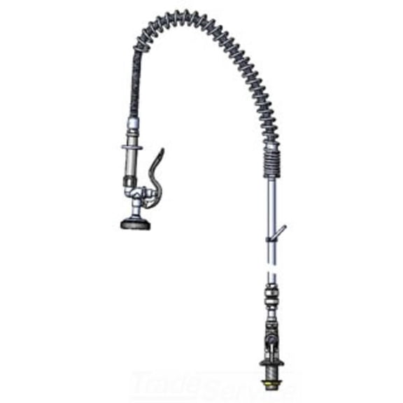 T&S Brass B-0113-V EasyInstall Pre-rinse Unit - 1.15 gpm, 44 SS Hose, 20 Riser
