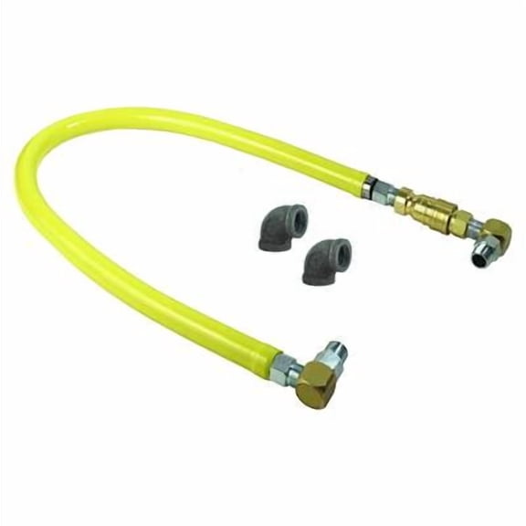 T&S Brass - Gas Hose: 1'' NPT x 48'' Reverse Quick Disconnect, Swivel Links