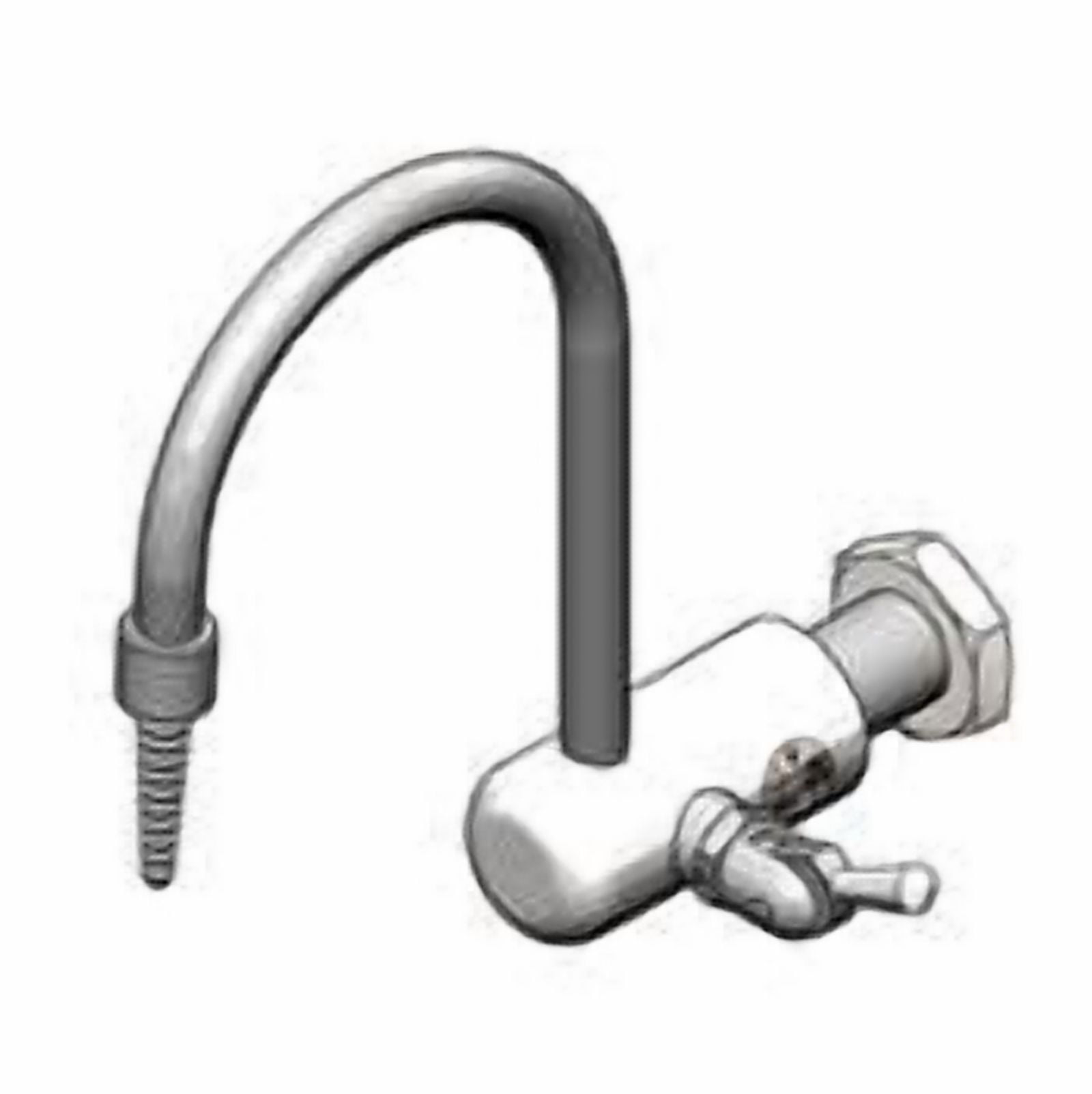 T&S Brass - Lab Faucet, Wall Mount, Gray PVC, Rigid Gooseneck, Serrated ...