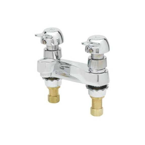T And S Brass B-0831-02-PA Metering Faucet, Deck Mount, 4" Centers, Pivot-Action Metering,