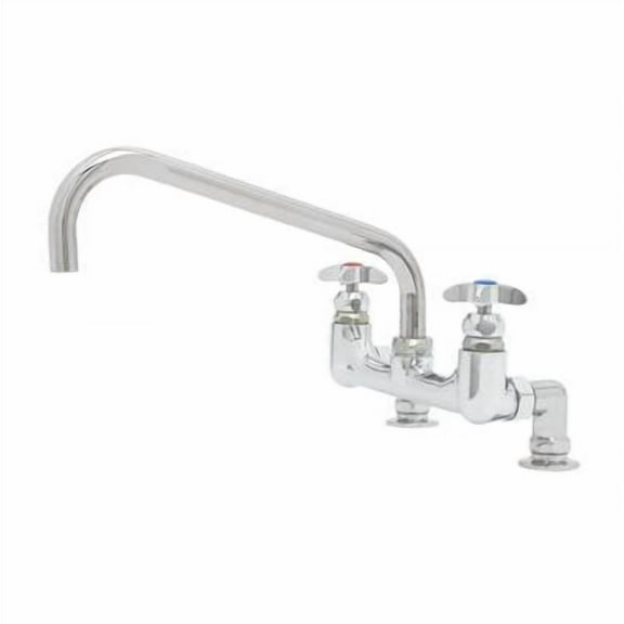 T&S Brass - Big-Flo Mixing Faucet, 8'' Deck Mount, 12'' Swing Nozzle, 00YY Inlet Flanges
