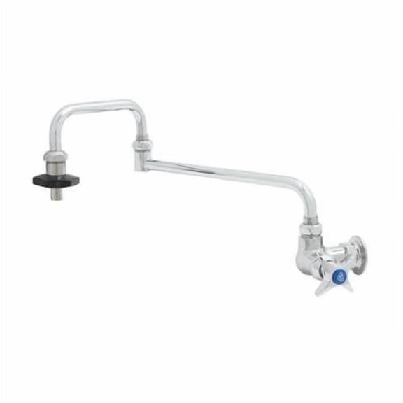 T&S Brass - Pot Filler Faucet, Wall Mount, Single Temp, 18'' Double-Joint Nozzle, 2.2 GPM Flow Disc