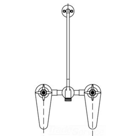 T&S Brass B-0697-ST Service Sink Faucet, Concealed Mixing Valve, Integral Stops, Wall Brace, 3/4 Hose Thread