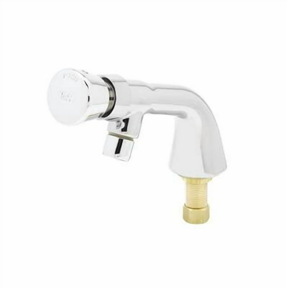 T&S Brass - Metering Faucet, Single Temperature, Push Button Cap, 1/2'' NPT Male Shank