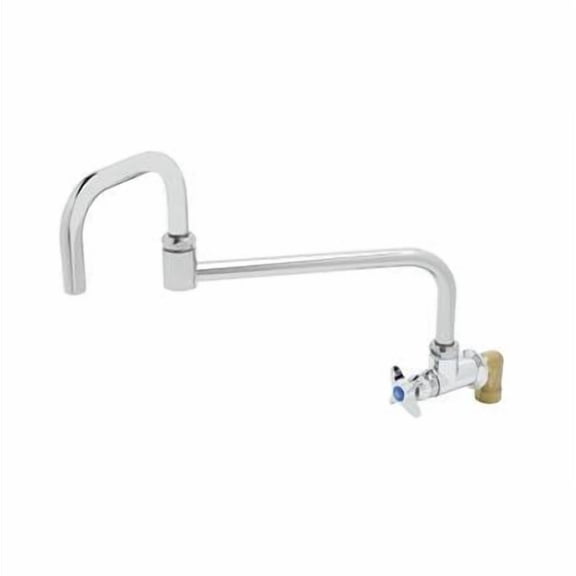 T&S Brass - Single Wall Mount Big-Flo Faucet, 18'' Double-Joint Swing Nozzle, 00LL Street Elbow