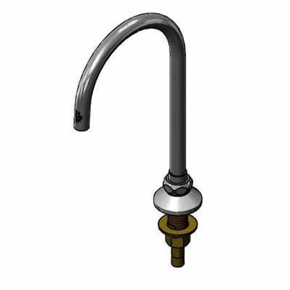 T&S Brass - Swivel/Rigid Gooseneck, Plain End Outlet w/ 2.2 GPM Flow Disc, Deck Flange