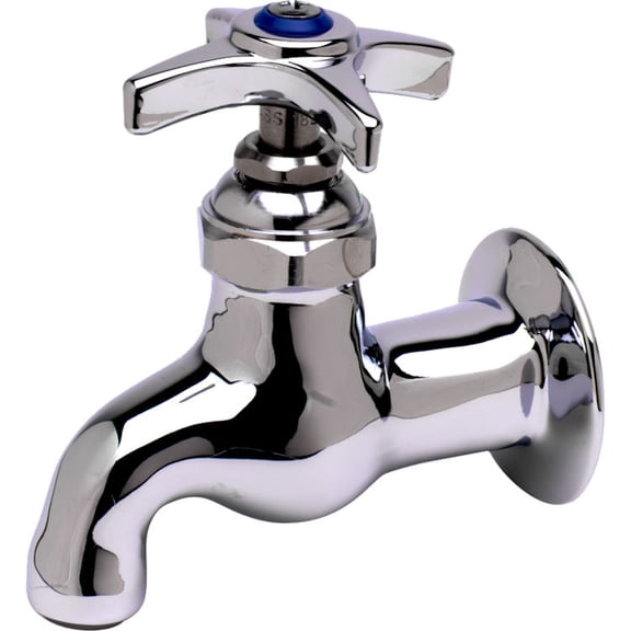 T&S Brass B-0700 Sill Faucet, 1/2 NPT Female Inlet, 4-Arm Handle, Plain Outlet