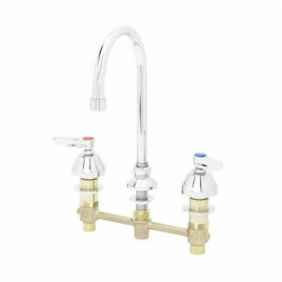 T&S Brass - Lav Faucet, Concealed Bdy, 8'' Centers, QT Eterna Cart, Lever Handles, Rigid/Swivel GN