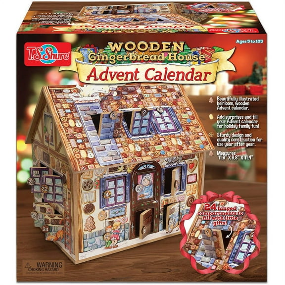 T.S. Shure Gingerbread Deluxe Wooden Advent Calendar