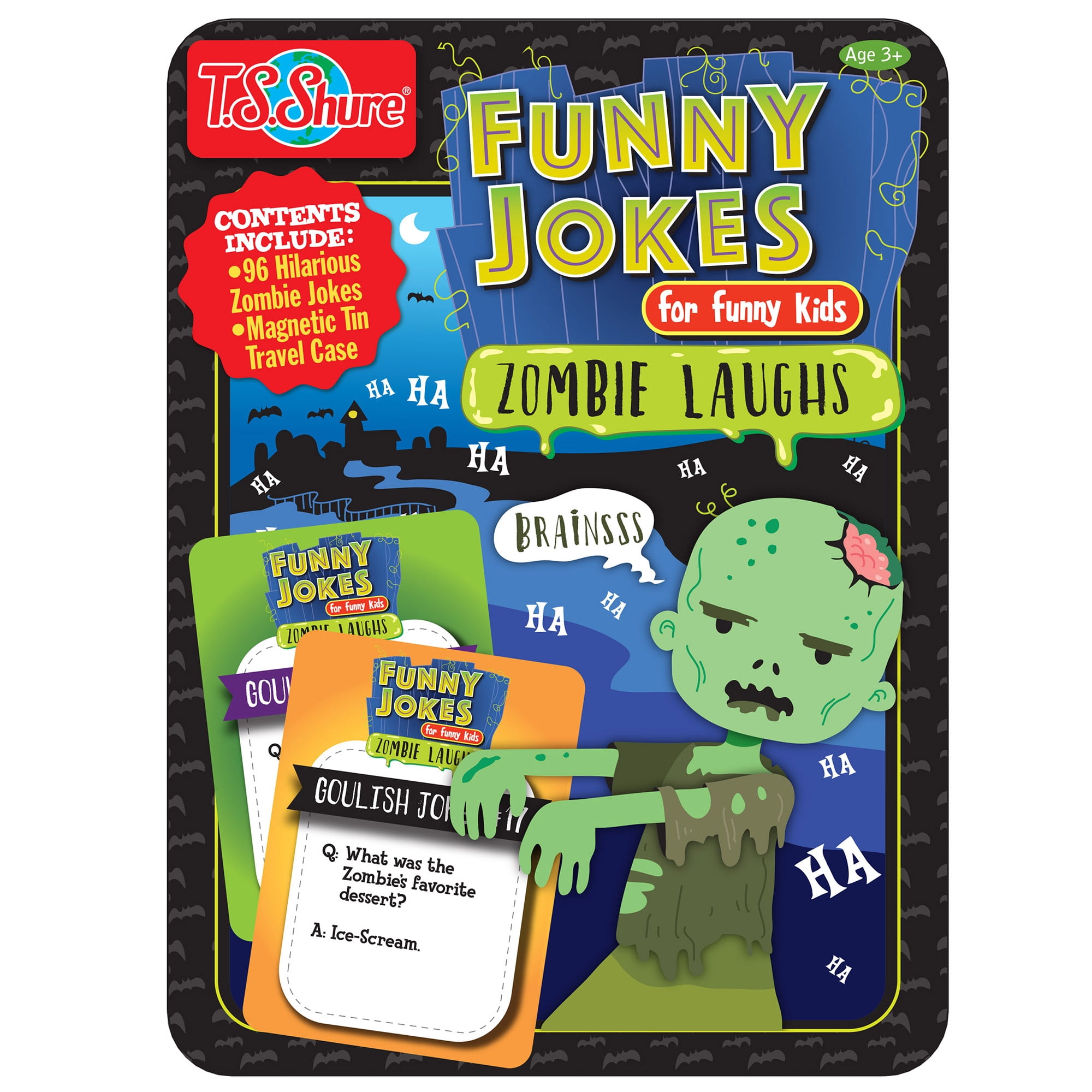 T.S. Shure Zombie Laughs Funny Jokes Tin