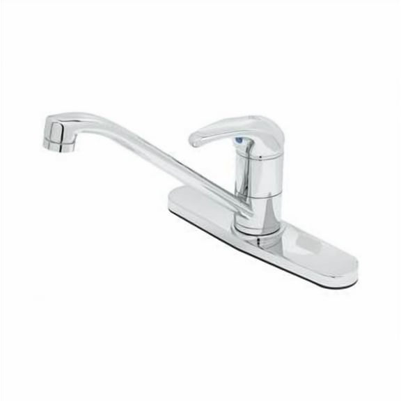 T&S Brass - Single Lever Faucet, 9'' Spout, Swivel Base, Flex Supplies, 10'' Deckplate