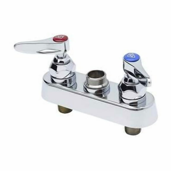 T&S Brass - Workboard Faucet, Deck Mount, 4'' Centers, Lever Handles, Less Nozzle