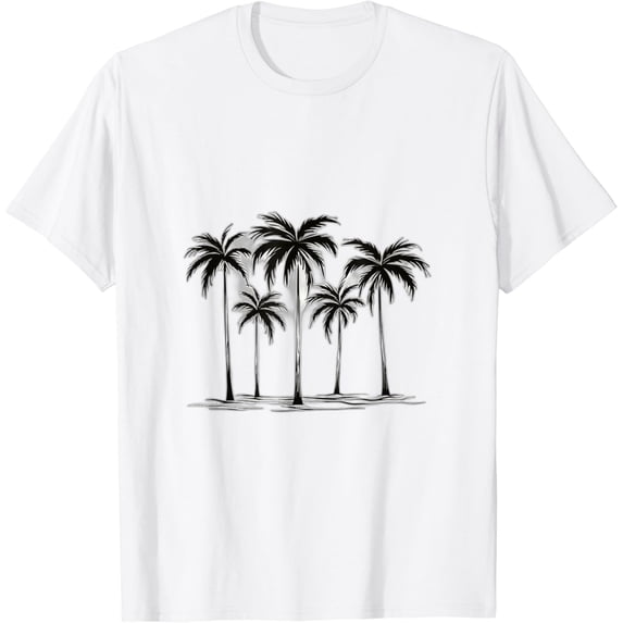 T-SHIRT Black & White Palm Trees Graphic T-SHIRT for Men Women T-SHIRT mens t shirt,white,women,funny,misfits,men,journey
