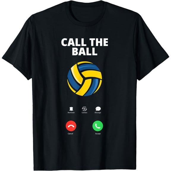 Call The Ball Funny Volleyball T-ShirtMen and women, Black T-shirt, size: Extra large
