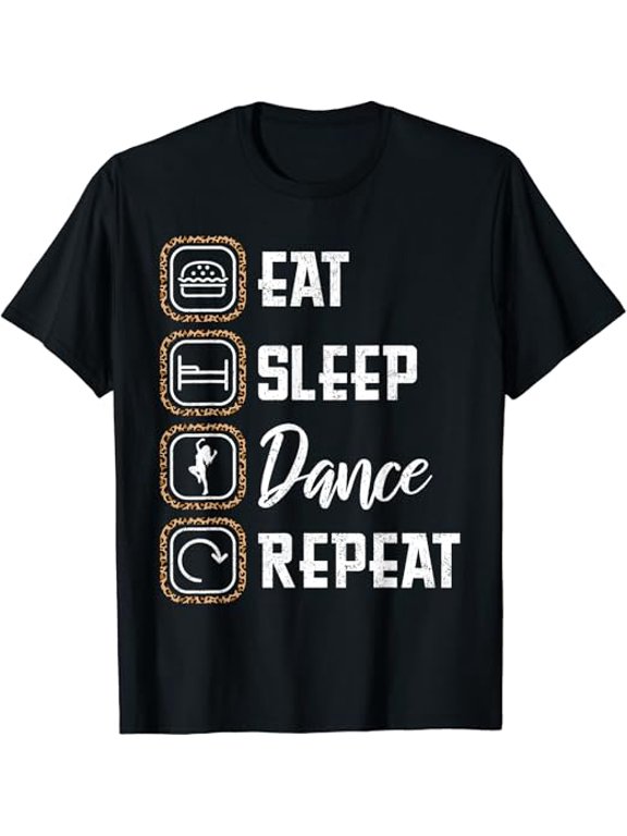T-SHIRTEat Sleep Dance Repeat Leopard Print Girl Kid Hip Hop Dancer T-Shirt mens t shirt,black,women,funny,misfits,men,journey