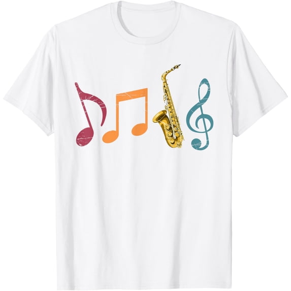 T-SHIRTJazz Musical Instrument Saxophonist Treble Clef Saxophone T-Shirt mens t shirt,white,women,funny,misfits,men,journey