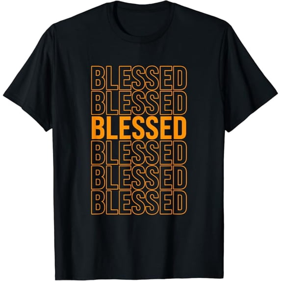T-SHIRTOrange Blessed Orange Graphic T-Shirt mens t shirt,black,women,funny,misfits,men,journey