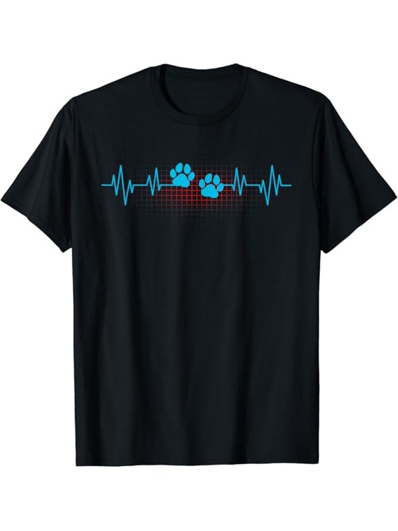 T-SHIRTPaw Print Heartbeat Funny EKG Veterinary Veterinarian Gift T-Shirt mens t shirt,black,women,funny,misfits,men,journey