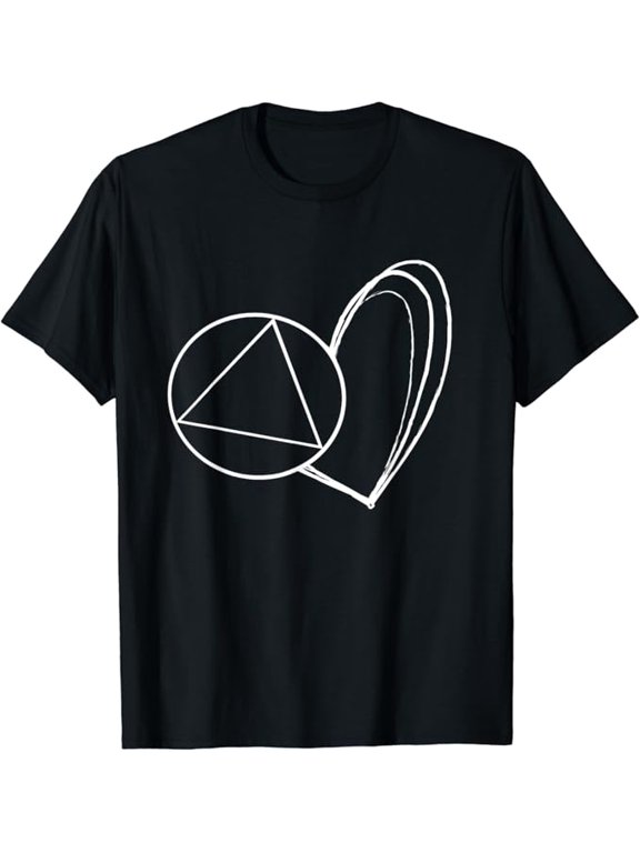 T-SHIRTSobriety Heart Love Alcoholic Abstinence AA Support Sober T-Shirt mens t shirt,black,women,funny,misfits,men,journey