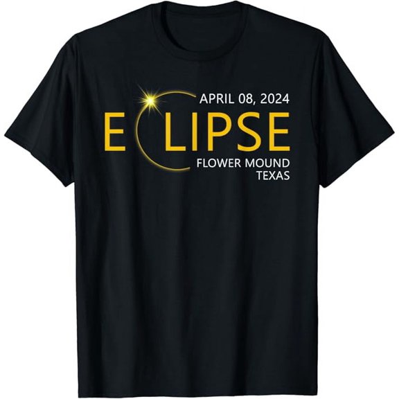 T-SHIRTTotal Solar Eclipse 2024 FLOWER MOUND TEXAS Totality T-Shirt mens t shirt,black,women,funny,misfits,men,journey