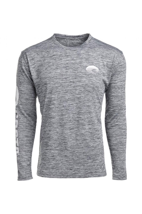 Del Mar Men's Tech Crew Performance Long Sleeve Shirt, Cationic Gray, XX-Large