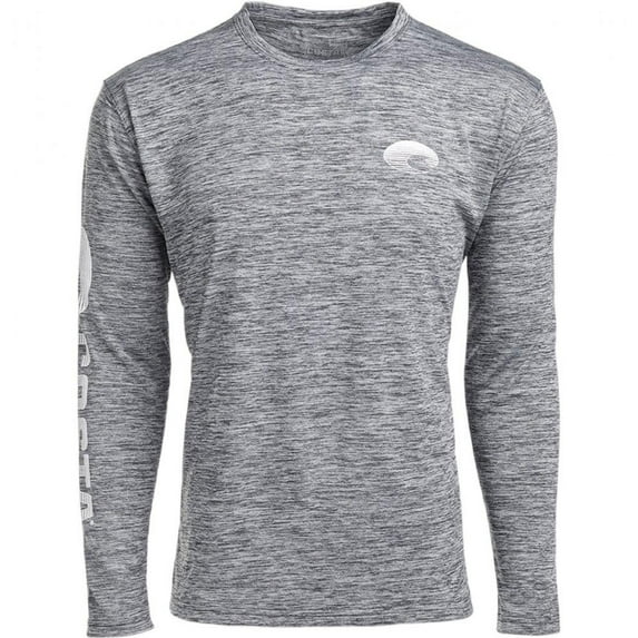 Costa Del Mar Men's Tech Crew Performance Long Sleeve Shirt, Cationic Gray, XX-Large