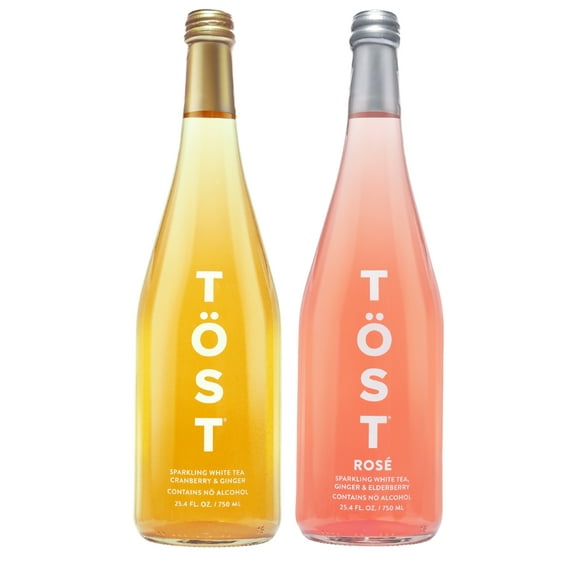 TÖST+ TÖST Rosé Non-Alcoholic Sparkling Beverage, 750 mL - 12 Pack