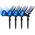 TSUN Blue Solar Spotlights, OIF8 4 LED Solar Landscape Outdoor
