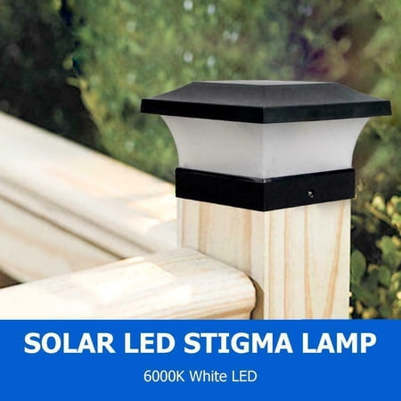 T-SUN Solar LED Post Cap Lights Outdoor Garden Fence Deck Post Waterproof For 4x4" Post Deck Cap PVC Decorative,Cold White