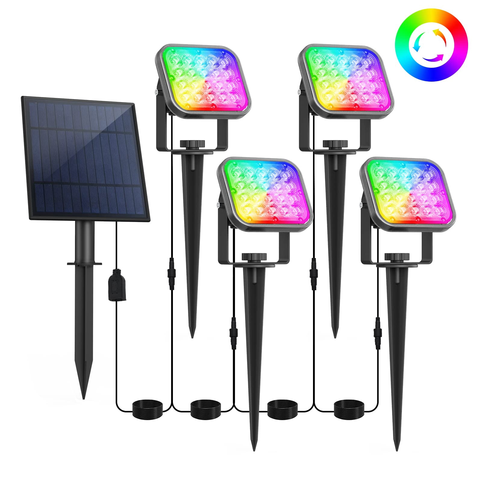 Solar Post Cap Lights with 8 RGB Solid Colors & Multicolor Flow - 12 Solar Post Cap Lights with 8 RGB Solid Colors & Multicolor Flow - 12