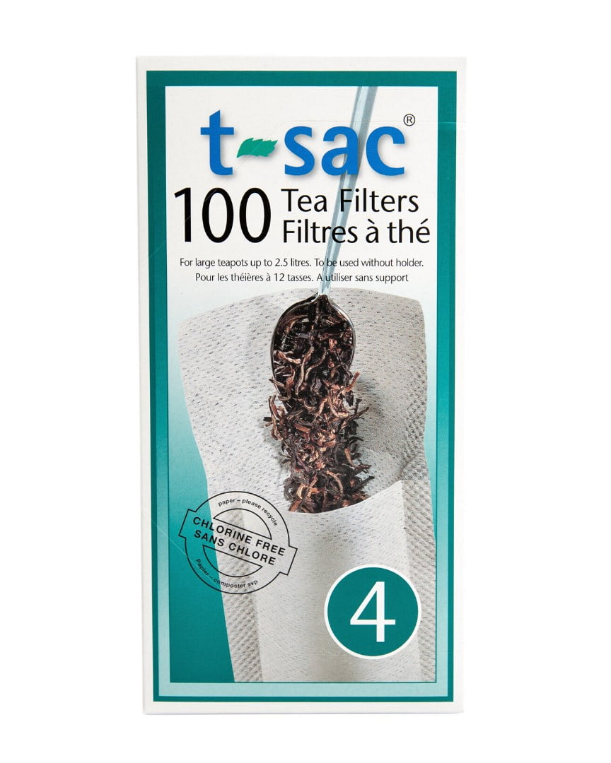 TSac 4 Tea Filter Bags, 100 Manila Hemp Filters, HeatSealable