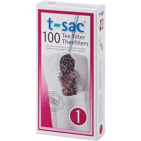 T-Sac Tea Filter Bags, Disposable Tea Infuser, Number 1-Size, 1-Cup Capacity, Set of 100