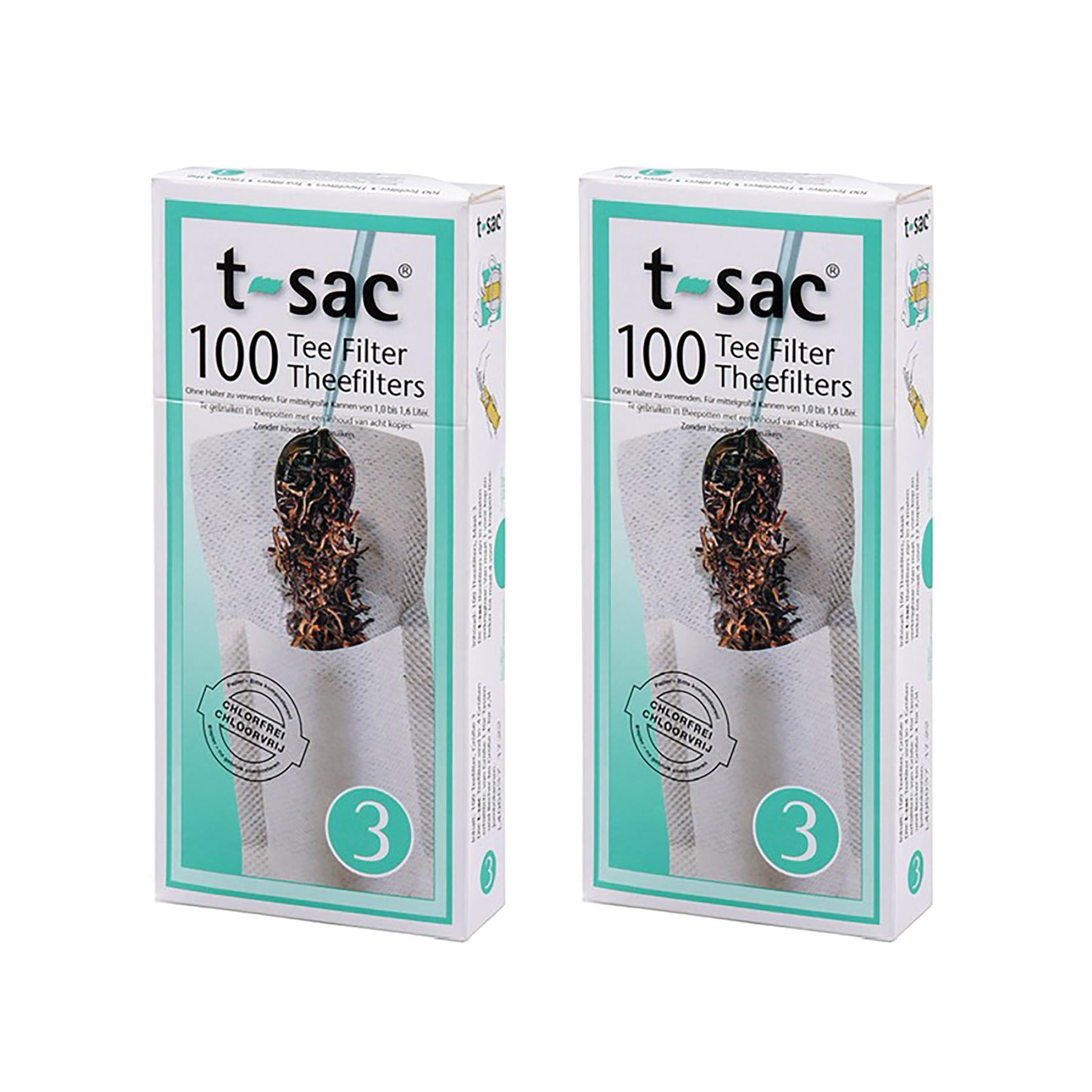 TSac Tea Filter Infuser Bags, Disposable, Made in Germany, Number 3Size, 3 to 8Cup, Holds 7