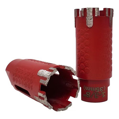 T-Segment 1-3/8 Inch Turbo Diamond Core Drill Bit, Wet & Dry Core Bit for Granite & Engineered Stone