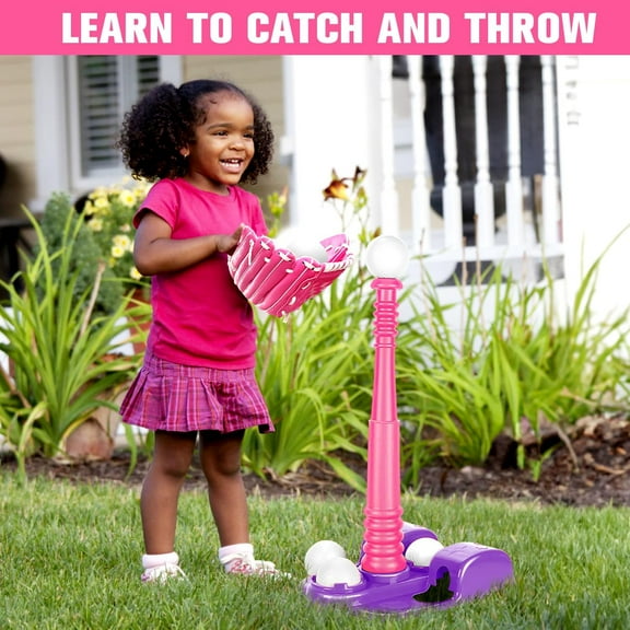 T Set for Kids 3-5 5-8, Toddler Baseball Set for Girls, T Stand with Glove