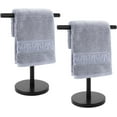 thumbnail image 1 of T-Shape Bath Hand Towel Holder Stand, Stainless Steel Free Standing Hand Towel Rack with Heavy Base, for Bathroom Kitchen & Countertop, Matte Black, 2 Pack, 1 of 12