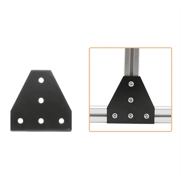 T Shape Corner Angle Bracket for 2020 Aluminum Profile 5 Hole Joining Board Plate, Ideal for 3D Printer