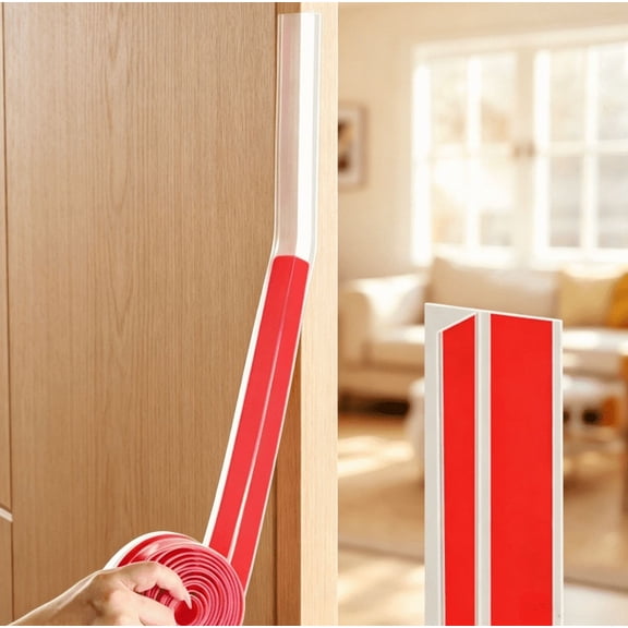 T Shape Door Seal Strip for Door & Windows GapsDraft Stopper Bottom Sweep Weather Stripping for Energy Saving, Noise Reduction,Easy Install (Transparent, 1.38" W x 19.7Ft)