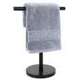 thumbnail image 1 of Heavy Base Hand Towel Stand, T-Shape Stainless Steel Towel Rack for Bathroom Kitchen Countertop, Durable Matte Black Finish, 1 of 6