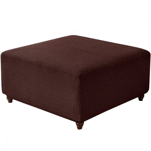 T-Shape Jacquard Square Stool Cover Ottoman Stool Cover Elastic Sofa Footrest Slipcovers for Living Room Office Home Decor