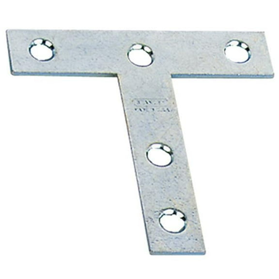 T-Shape Mending Plate, Zinc - 3 x 3 in.