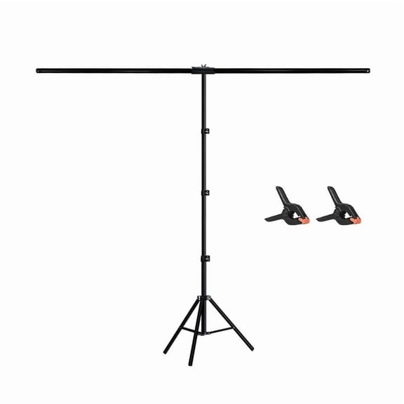 WEIJIEMING T-Shaped Background Backdrop Support Stand Kit, 1.5*2 M Tall Adjustable Tripod Stand for Studio Photo Video Photography