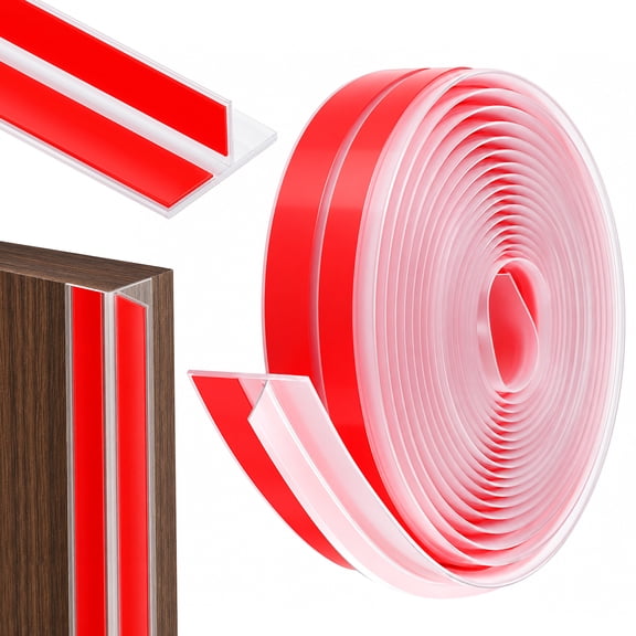 T‑Shaped Clear Silicone Weather Stripping Door Seal, 1.97ft x 20 ft Weather Seal Strip Blocks Cold Air, Noise, Dust for Interior Exterior Doors Windows
