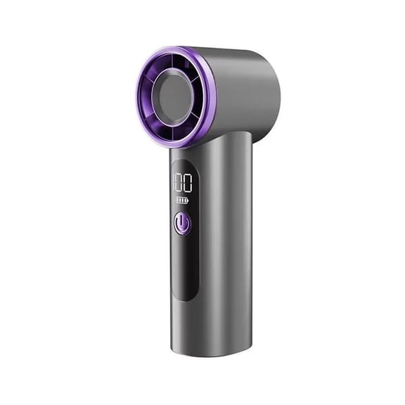 T-Shaped Handheld Fan with Housed LED Display 100-Level Stepless Speed Recessed Button USB-C Rechargeable Portable Cooler 11cm (4.3 Inch)