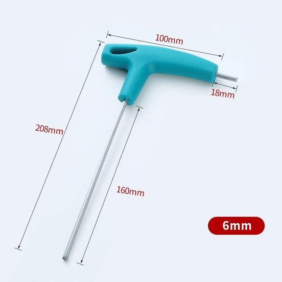 T-Shaped Hexagonal Wrench Set - Ergonomic L-Shaped Allen Key with Comfortable Plastic Handle for Flat Head Screws