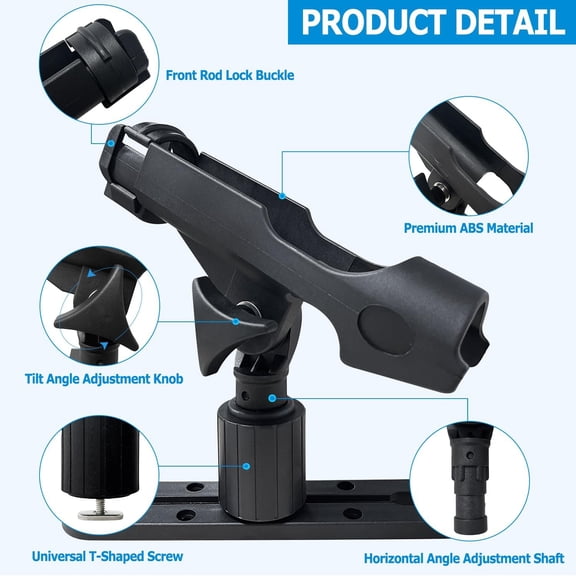 T-Shaped Kayak Fishing Rod Holder Track Mount, 2 Pack for Kayak, Canoe, Boat